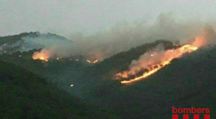 L’incendi forestal a Olivella, causat per un llamp, ha cremat 15 hectàrees