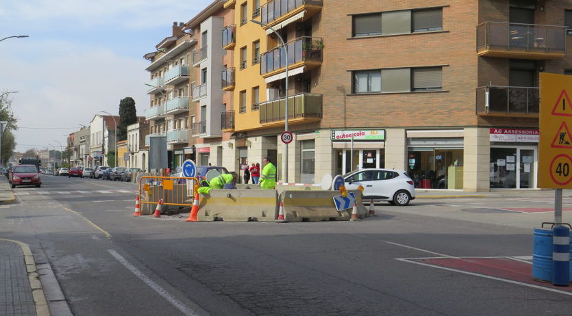 Comencen les obres de construcció de la rotonda de l’avinguda de Cal Rubió, als Monjos