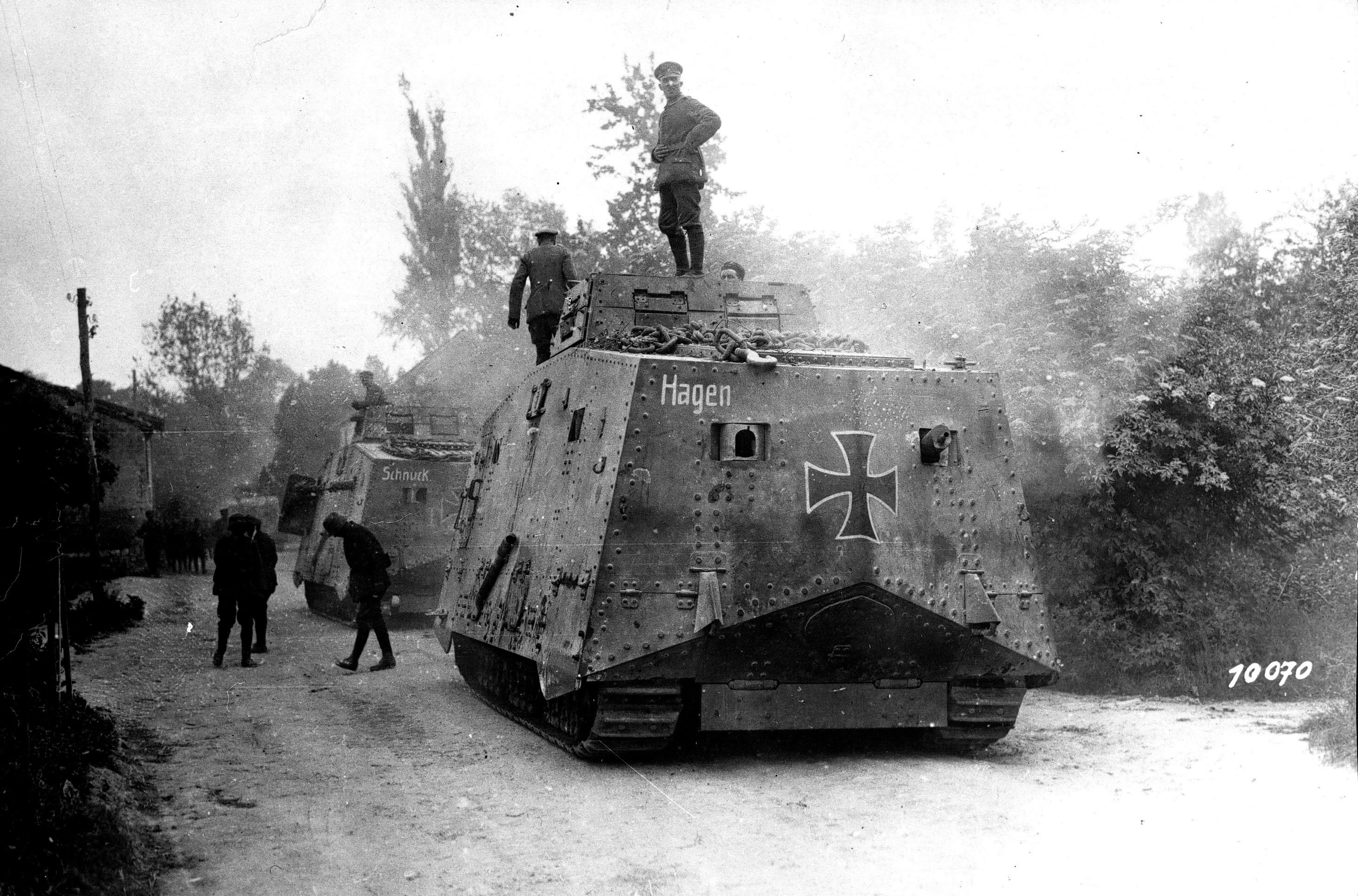 Primera batalla de tancs durant la 1a Guerra Mundial, a França
