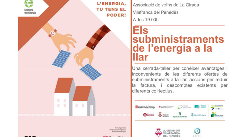 L’Ajuntament de Vilafranca organitza una xerrada sobre subministraments energètics a la llar