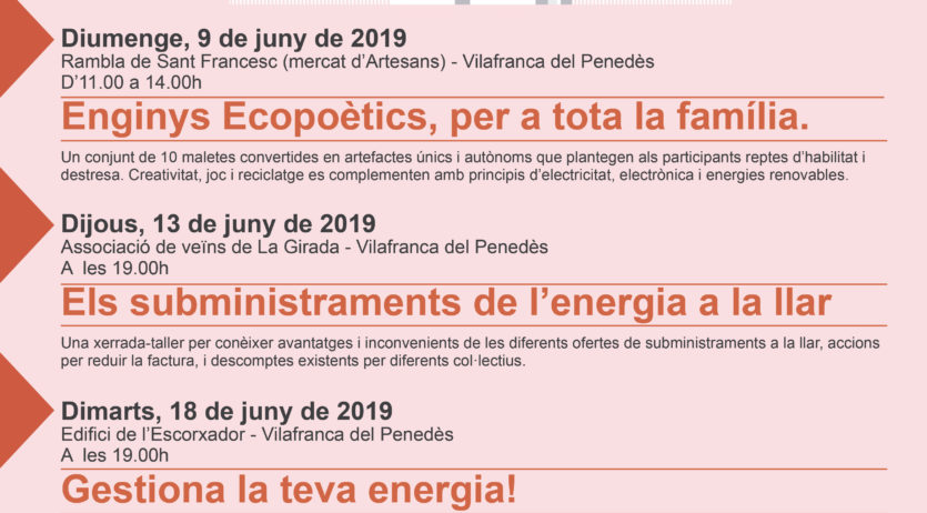 Diumenge s’enceten a Vilafranca els actes de la Setmana de l’Energia