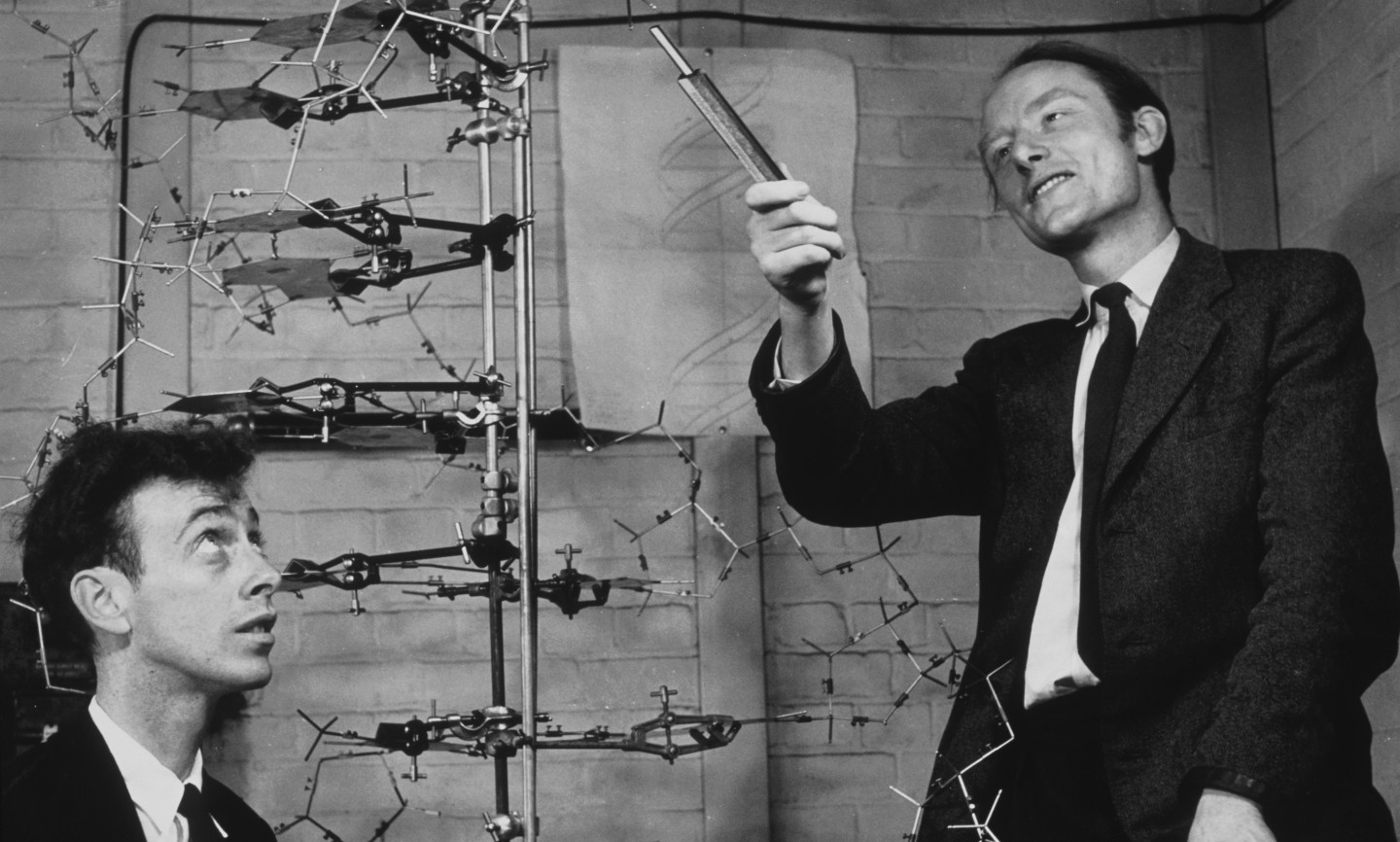 James Watson i Francis Crick anuncien el descobriment de l’estructura del ADN