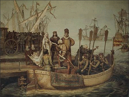 Salpa de Palos de Moguer Cristofol Colom amb les 3 caravel·les