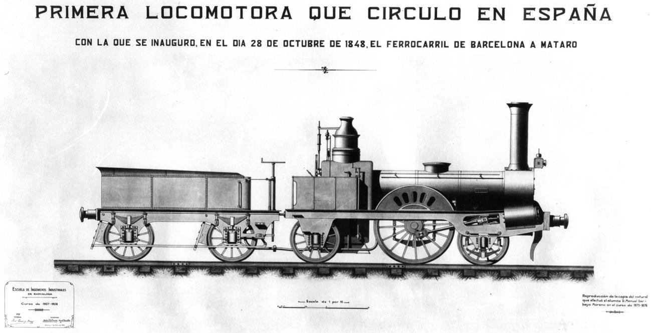 Inauguració del primer tren espanyol entre Barcelona i Mataró