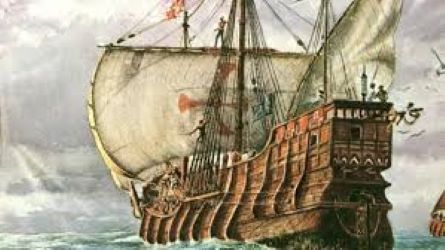 Arribada a Sanlucar de Barrameda de la nau Victoria amb Joan Sebastià Elcano