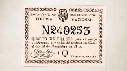 Primer sorteig de la loteria instituïda per les Corts de Cadis