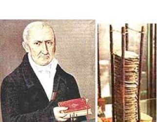 Alessandro Volta inventa la pila elèctrica de coure i zinc