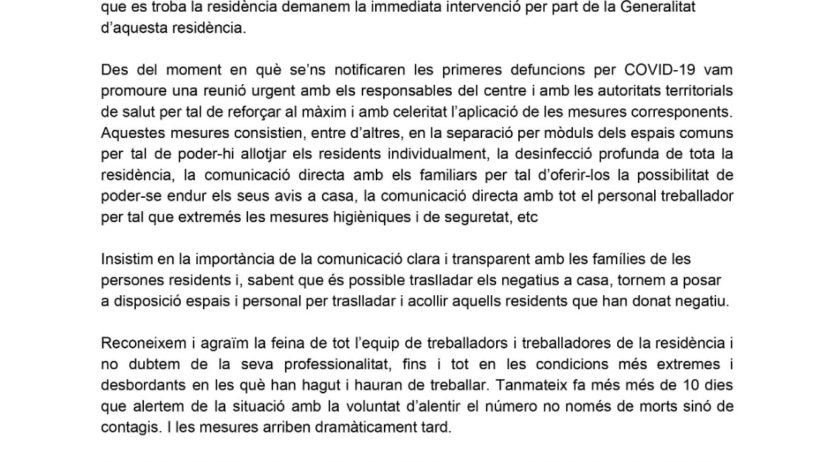 L’Ajuntament de Mediona demana la intervenció de la Generalitat a la residència Novallar