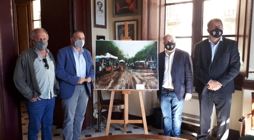 L’Ajuntament rep l’obra guanyadora del 5è concurs de pintura ràpida Premi Vilafranca Cultura