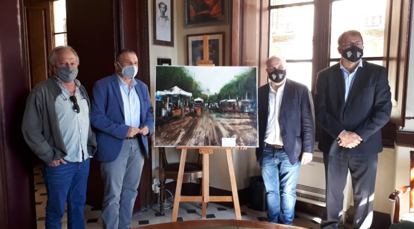 L’Ajuntament rep l’obra guanyadora del 5è concurs de pintura ràpida Premi Vilafranca Cultura