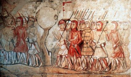 Desembarc dels almogàvers a Trapani (Sicilia) amb Pere III
