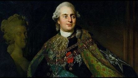 Naixement a Versailles del futur rei de França Lluis XVIII