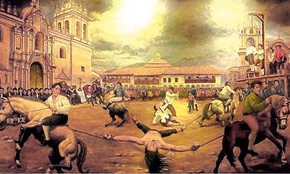 Execució publica a Cuzco (Perú) de Tupac Amaru II