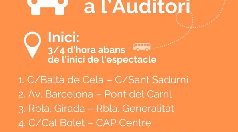 S’habilita un servei de bus excepcional gratuït els dies de concert a l’Auditori