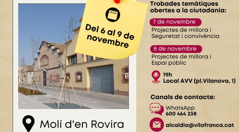 FranCisco Romero serà al barri Molí d’en Rovira en el marc de l’alcaldia de proximitat