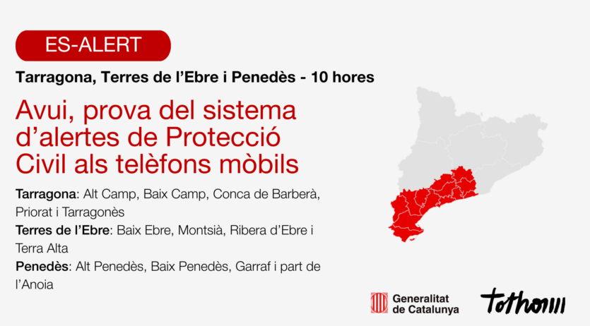 Protecció Civil prova el sistema d’alertes al Penedès